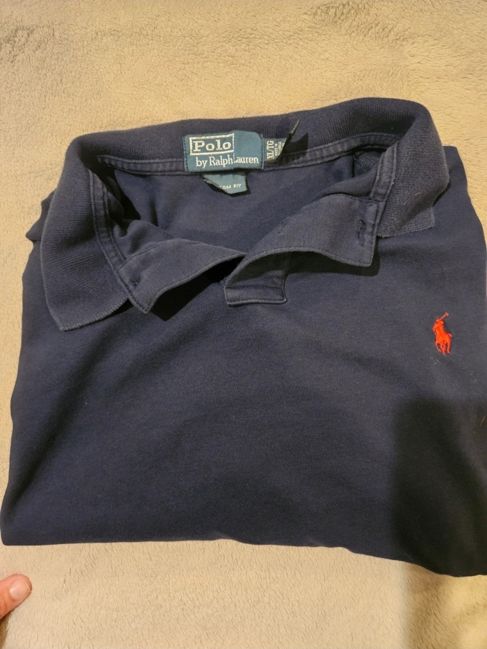 Classic Polo by Ralph Lauren Navy Short-Sleeve Polo with Red Pony